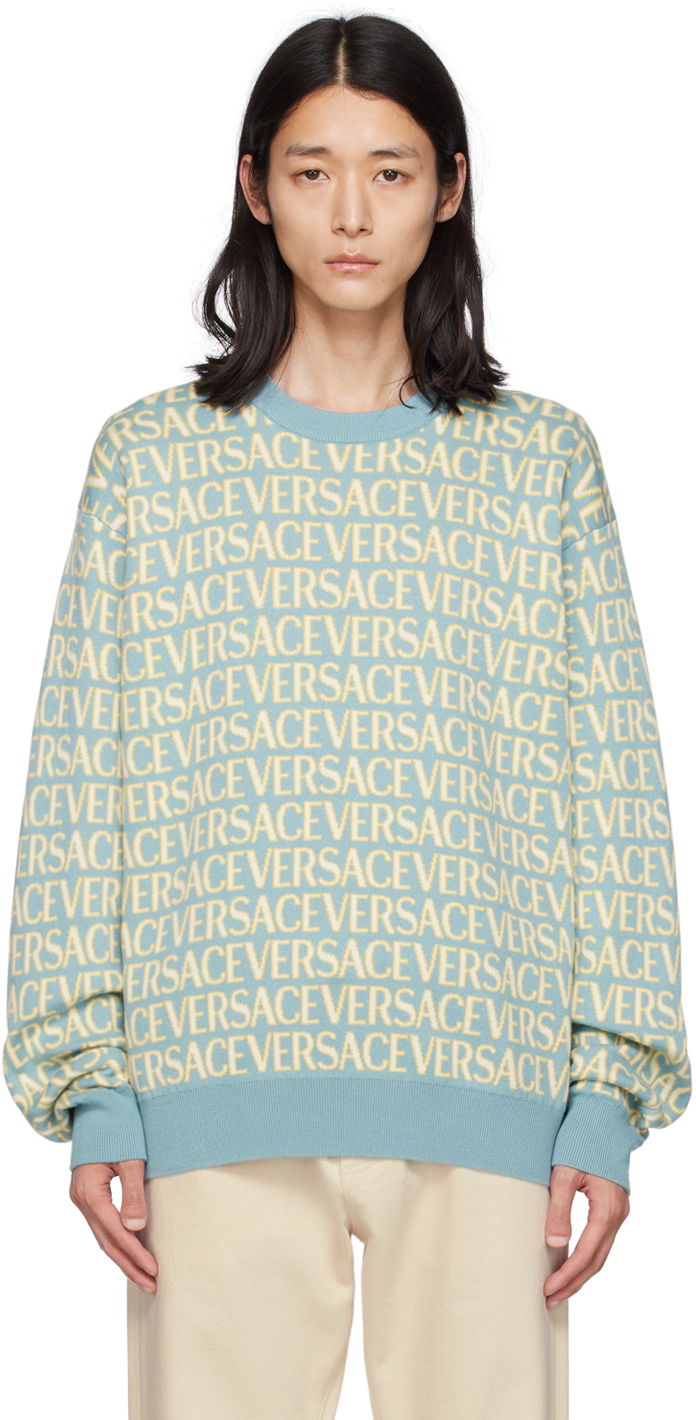 Pleteni pulover Versace Allover Rumena | 1010249_1A07466, 0