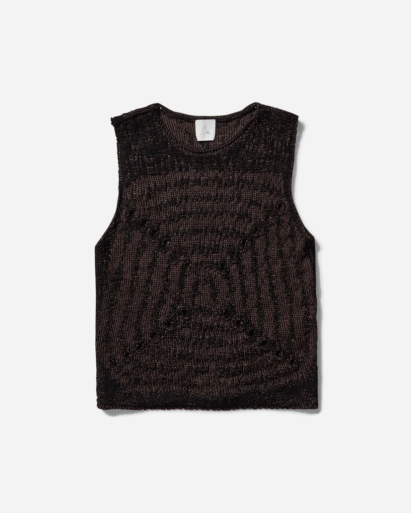 Pleteni pulover ROA Vortex Knit Vest Rjava | RBMW0374YA41 BLK0040