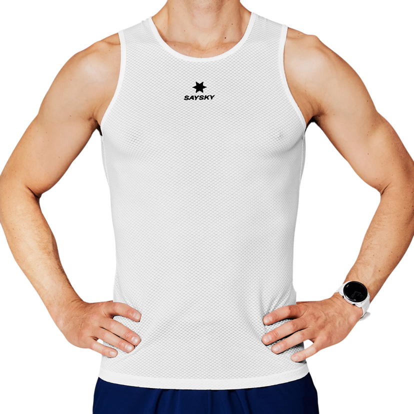 Majica brez rokavov Saysky Saysky Mesh Base Layer Singlet Bela | xmrbl31c101