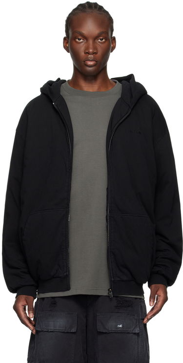 Pulover We11done Padded Full-Zip Hoodie Črna | WD-TJ2-24-870-U-BK, 0