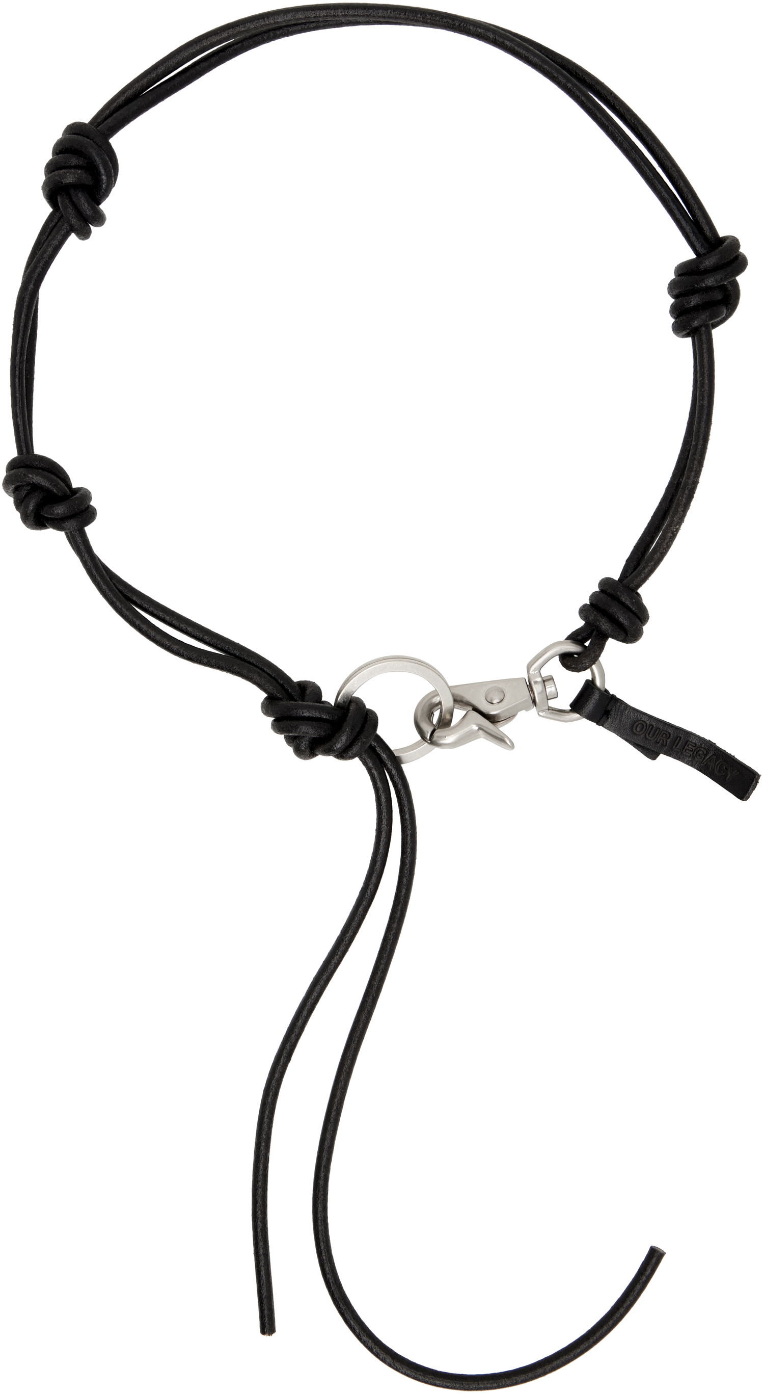 Ogrlica OUR LEGACY OUR LEGACY Ladon Knotted Cord Necklace with Carabiner Clasp Črna | A4258UB, 0