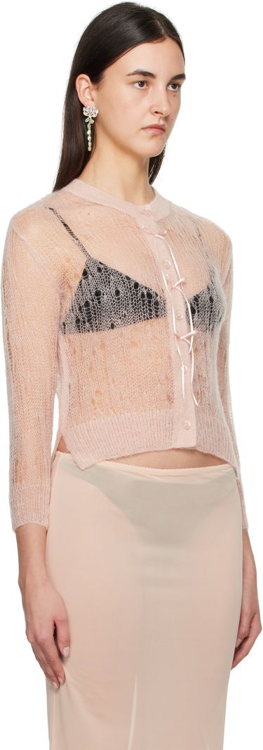 Pleteni pulover Simone Rocha Simone Rocha Cropped Open Knit Cardigan Roza | AMK20R 0643, 1