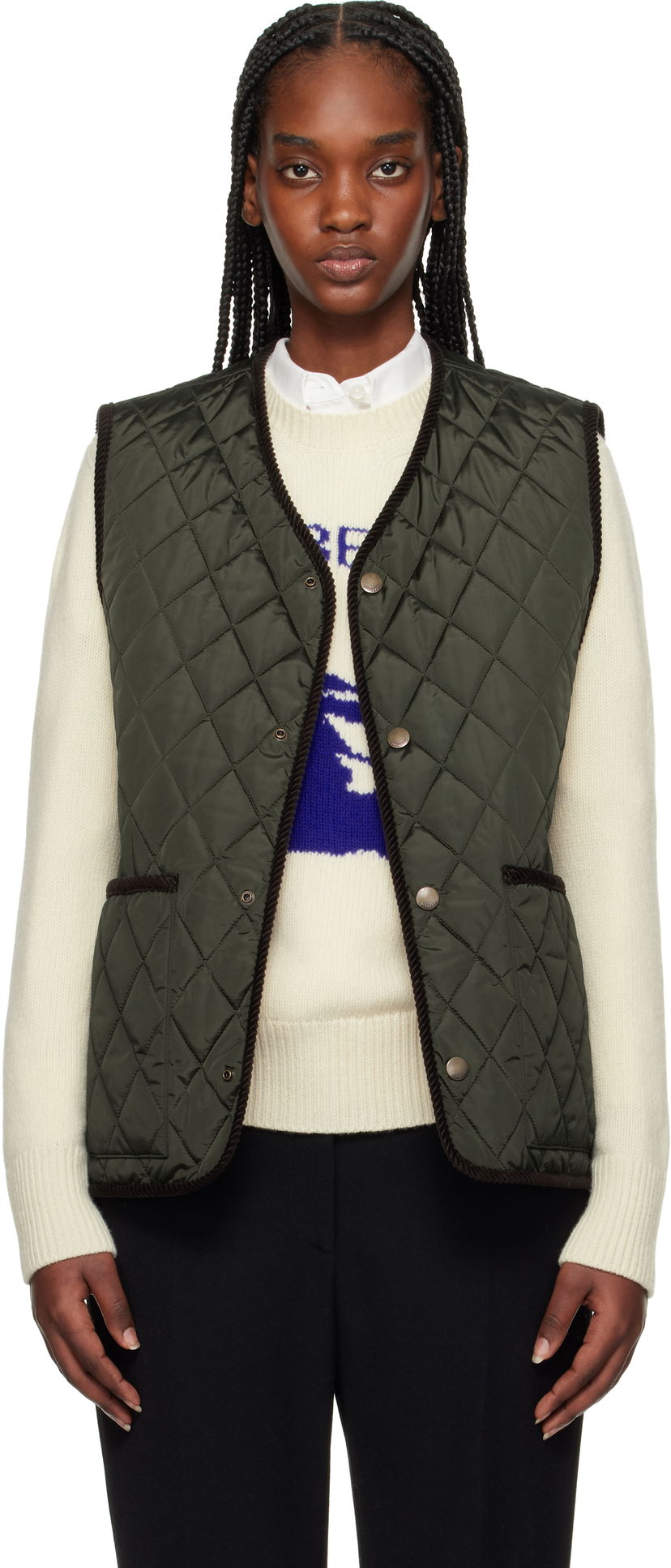 Telovnik Burberry Burberry Quilted Vest Zelena | 8108400