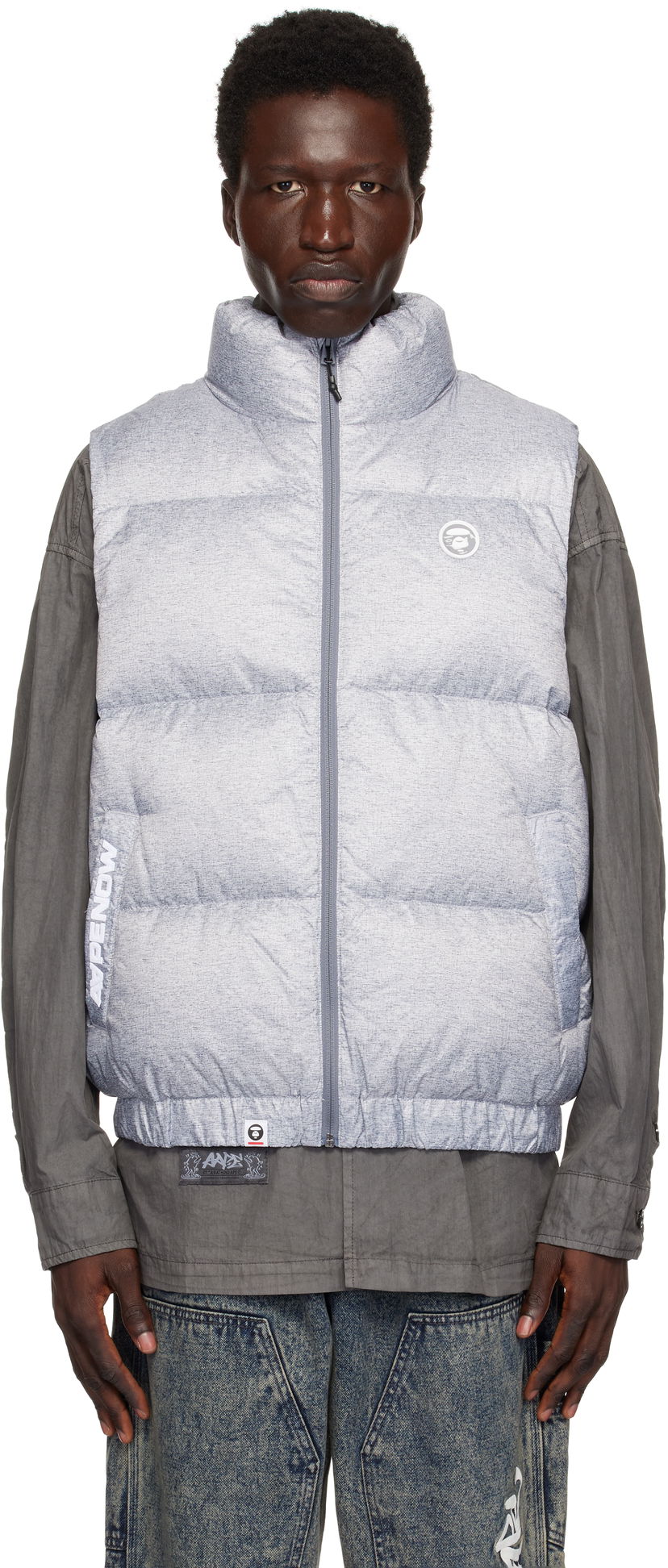 Telovnik AAPE by A Bathing Ape AAPE Now Down Vest Siva | AAPDNM7653XANGY2