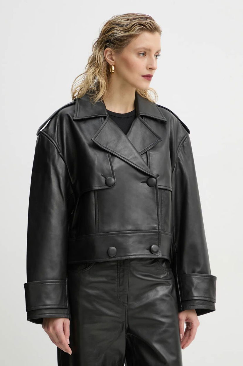 Trenčkot STAND STUDIO Stand Studio Bloom Cropped Leather Jacket Črna | 66387.7010