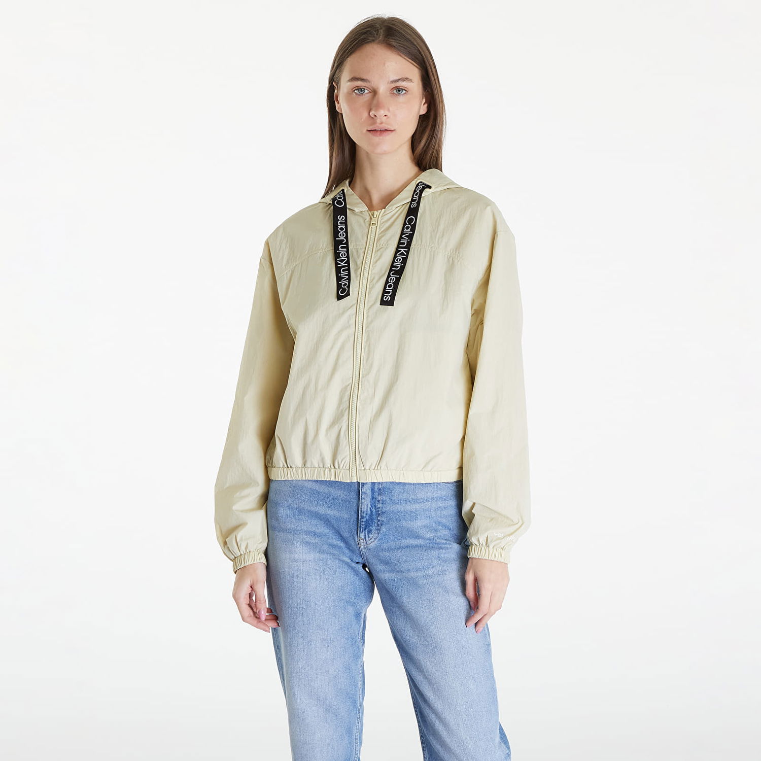 Vetrovka CALVIN KLEIN Jeans Logo Drawstring Windbreaker Green Haze Zelena | J20J223353 LFU, 0