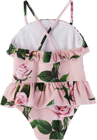 Kopalke Dolce & Gabbana Dolce&Gabbana Rose-Print Swimsuit with Ruffles Roza | L2J861 ON04Q, 1