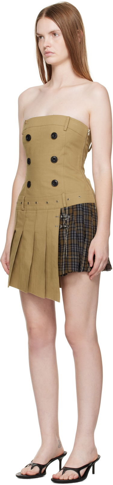 Obleke Andersson Bell Andersson Bell Double-Breasted Pleated Minidress Bež | atb1366w, 3