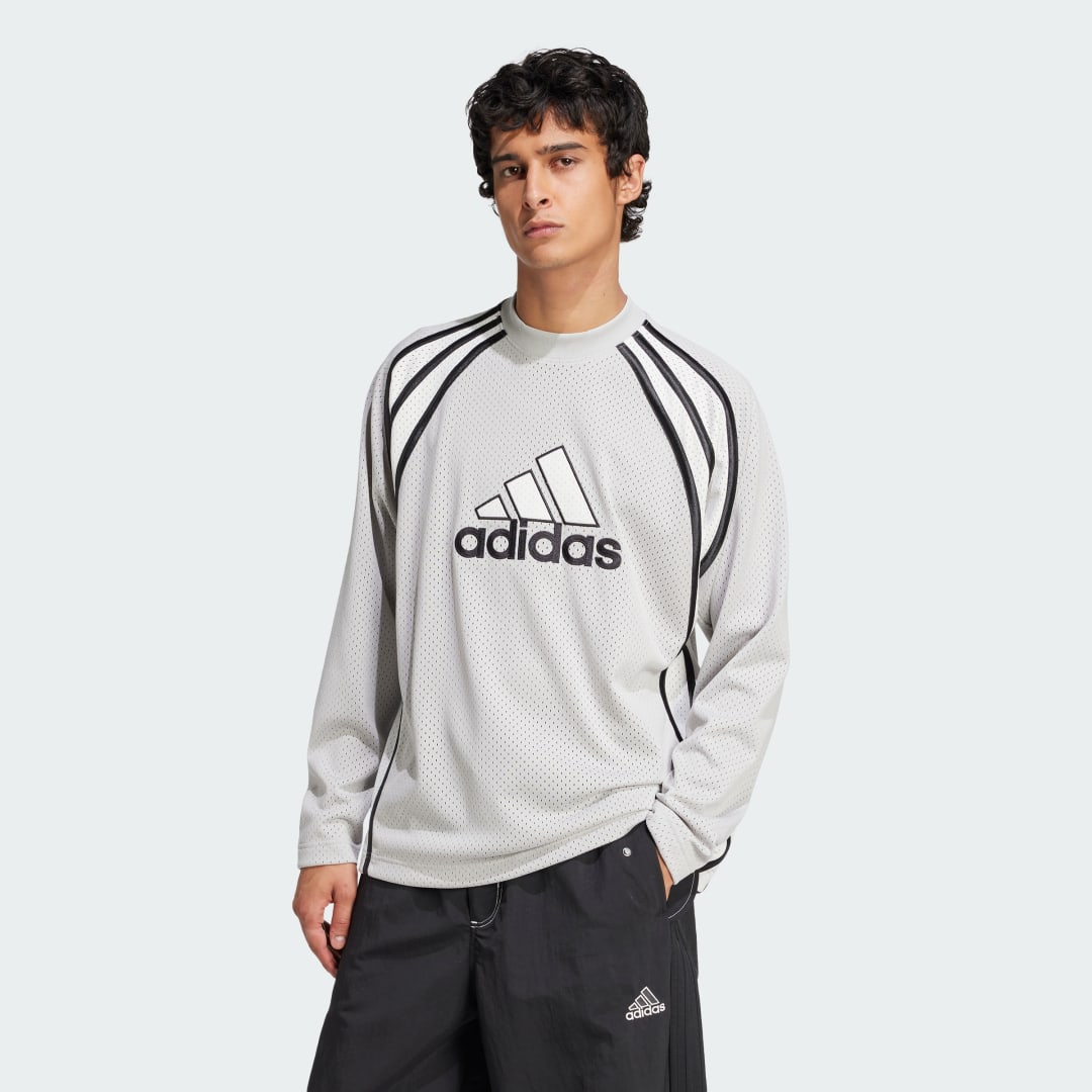 Pleteni pulover adidas Performance Mesh Long Sleeve Warm Up Top Siva | JD5375, 0