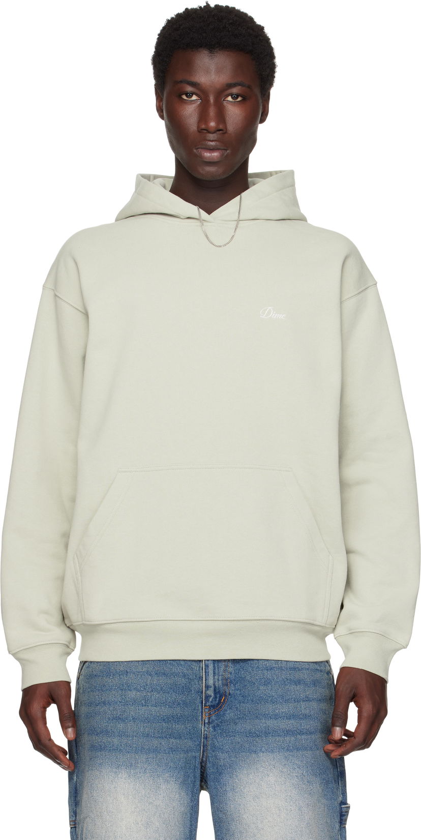 Pulover Dime Dime Cursive Small Logo Hoodie Zelena | DIMESU2537CHA