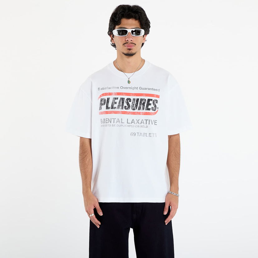 Majica Pleasures PLEASURES Relief Heavyweight Vintage T-Shirt Bela | P25F041-WHITE