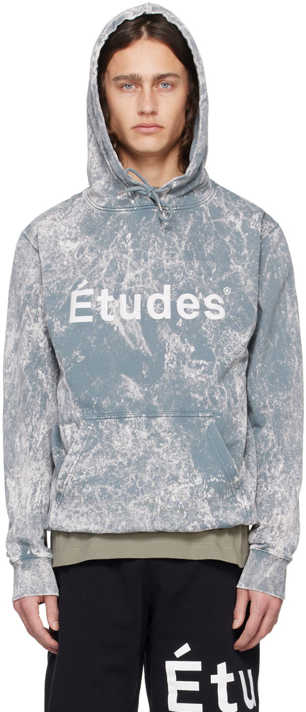 Pulover Études Klein Acid Wash Hoodie Modra | E24MM254A01483