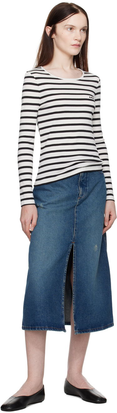 Krila A.P.C. Denim Midi Skirt Modra | COHFC-F06423, 3