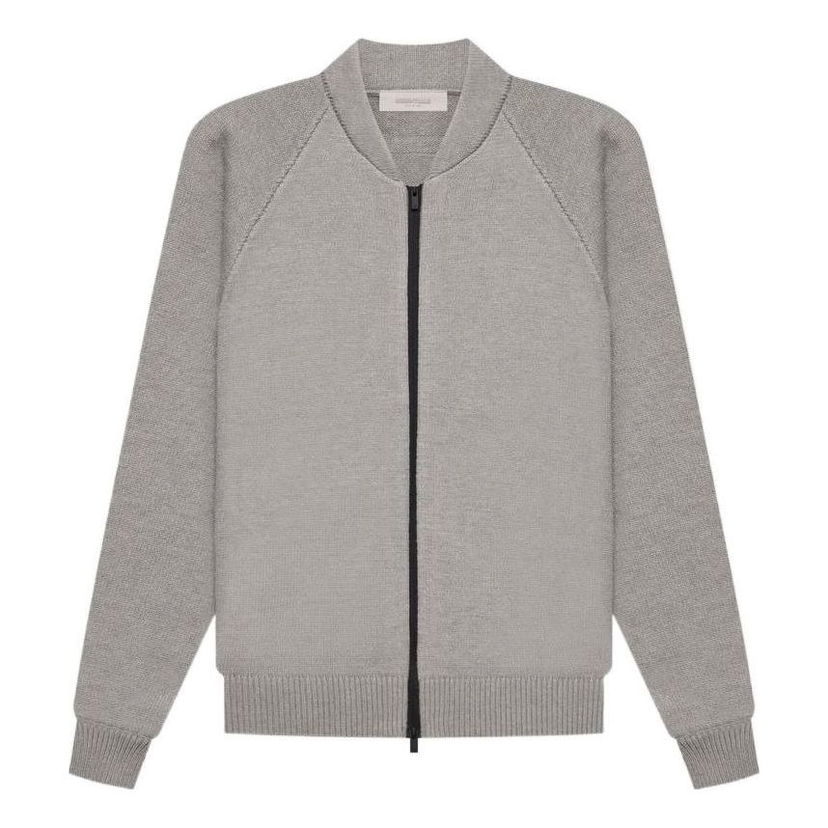 Pleteni pulover Fear of God Essentials Zip Cardigan Siva | FOG-SS22-096