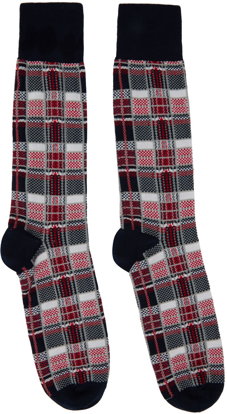 Nogavice Thom Browne Thom Browne Check Socks Večbarvna | MAS155A-Y3012