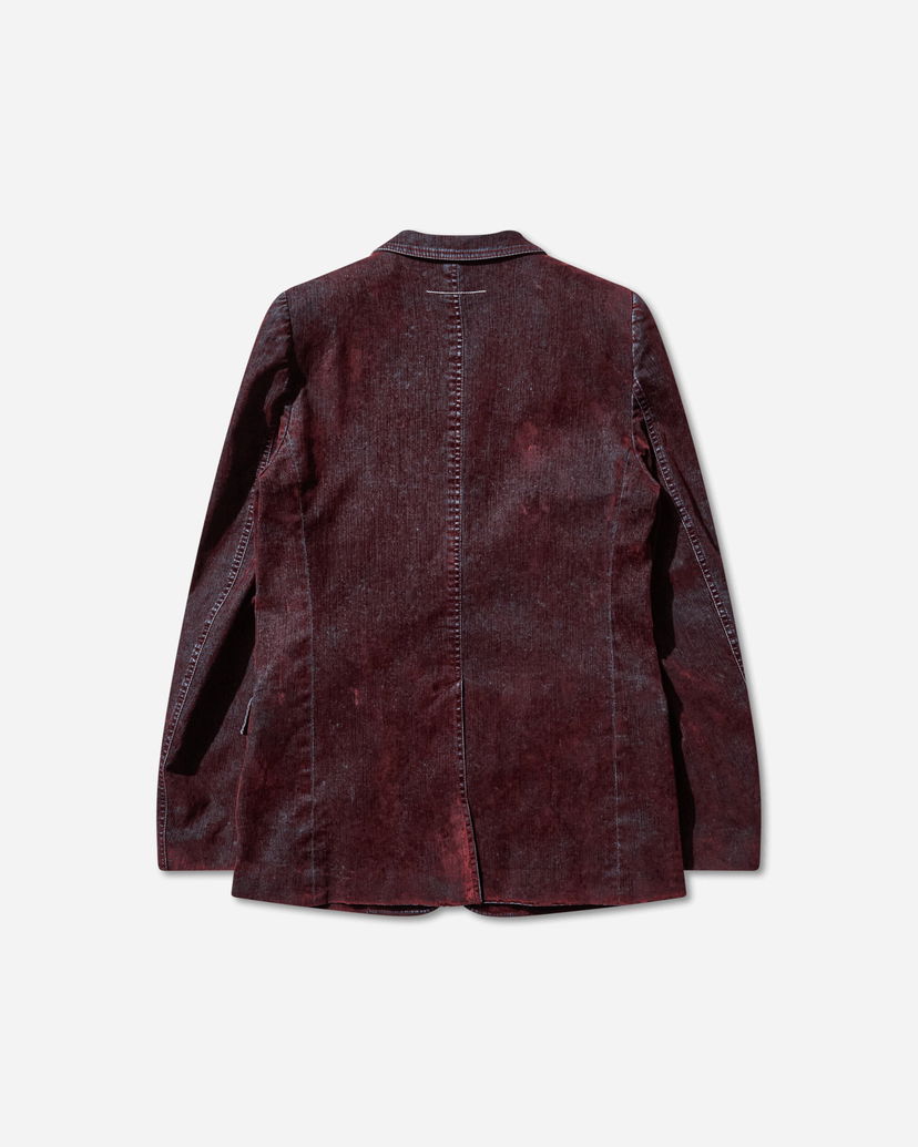Jakna Maison Margiela Flocked Denim Suit Jacket Bordo | SH2BN0019 227