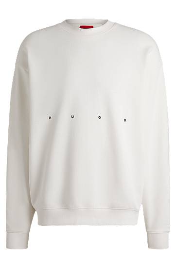 Pleteni pulover BOSS HUGO Sweatshirt with Logo Artwork Bela | 50538973