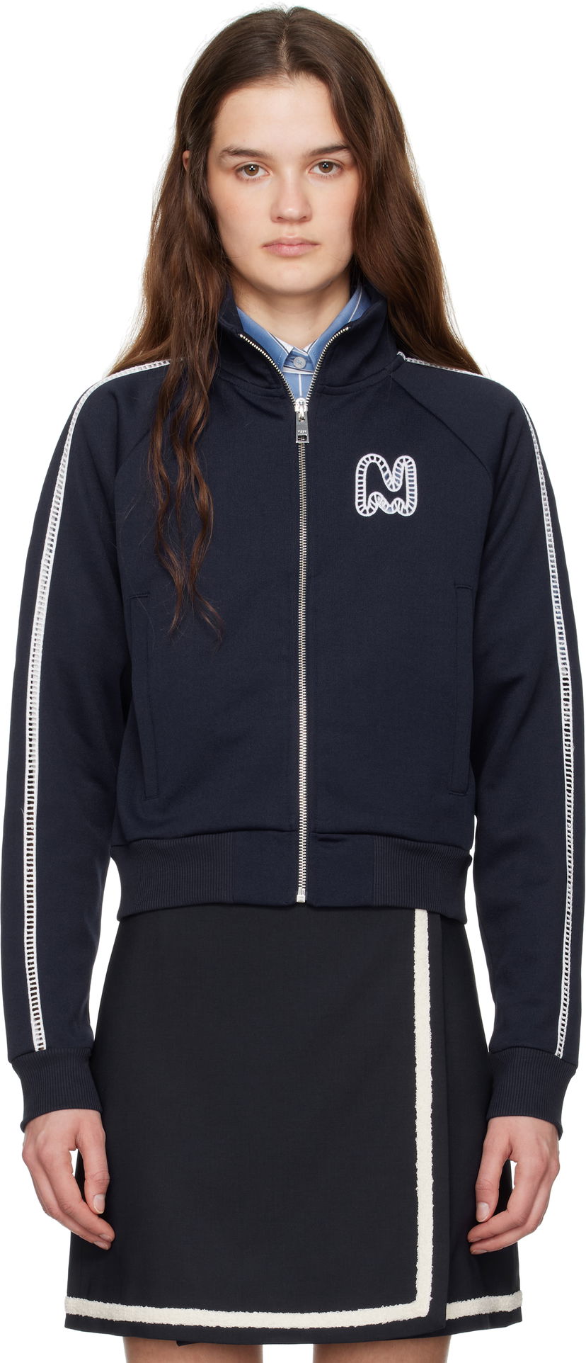 Pleteni pulover MSGM MSGM Logo Track Jacket Mornarica | 3841MDM136 257267