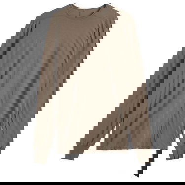 Majica Rick Owens Rick Owens DRKSHDW Level Long Sleeve T-Shirt, Size Small Rjava | DU01E3260-BH-34, 1