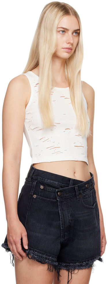 Majica brez rokavov R13 R13 Distressed Tank Top Bela | R13WK080-K001B, 1