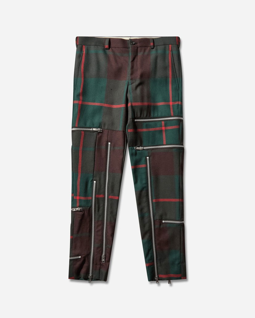 Hlače Comme des Garçons Wool Tartan Check Zip Trousers Večbarvna | PP-P034-W25 2
