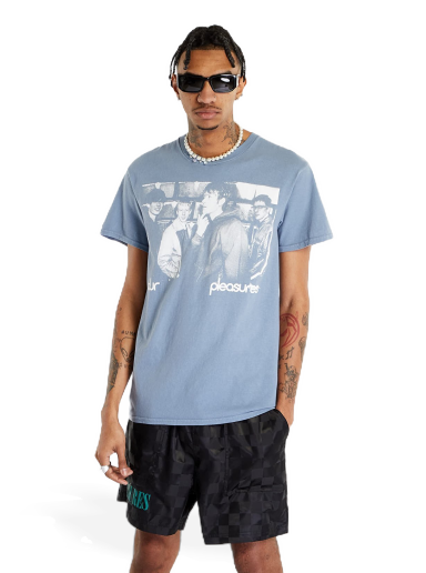 Majica Pleasures Movin' On T-Shirt Modra | P23SP032 SLATE