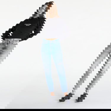 Pulover CALVIN KLEIN Stacked Institutional Sweatshirt Black Črna | J20J221466 BEH, 2