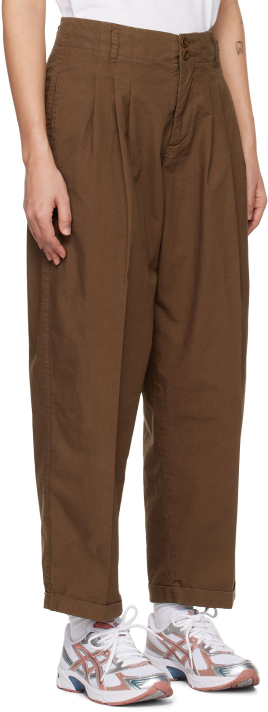 Hlače YMC Keaton Pleated Trousers Rjava | Q4UAN, 1