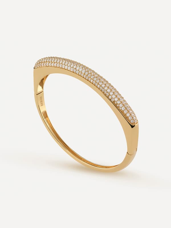 Zapestnica GUESS Gold Tone Crystal Hinge Bracelet Rumena | JSBB04498JW