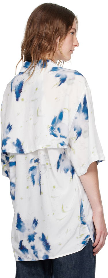 Srajce LEMAIRE LEMAIRE Abstract-Print Short-Sleeve Shirt Bela | SH1101 LF1271, 2