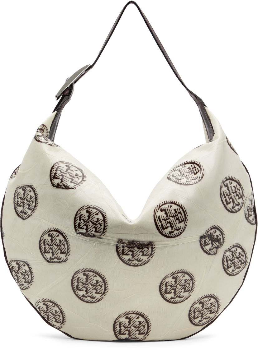 Torba za čez ramo Tory Burch Tory Burch T Monogram Balloon Bag Bela | 171915-102