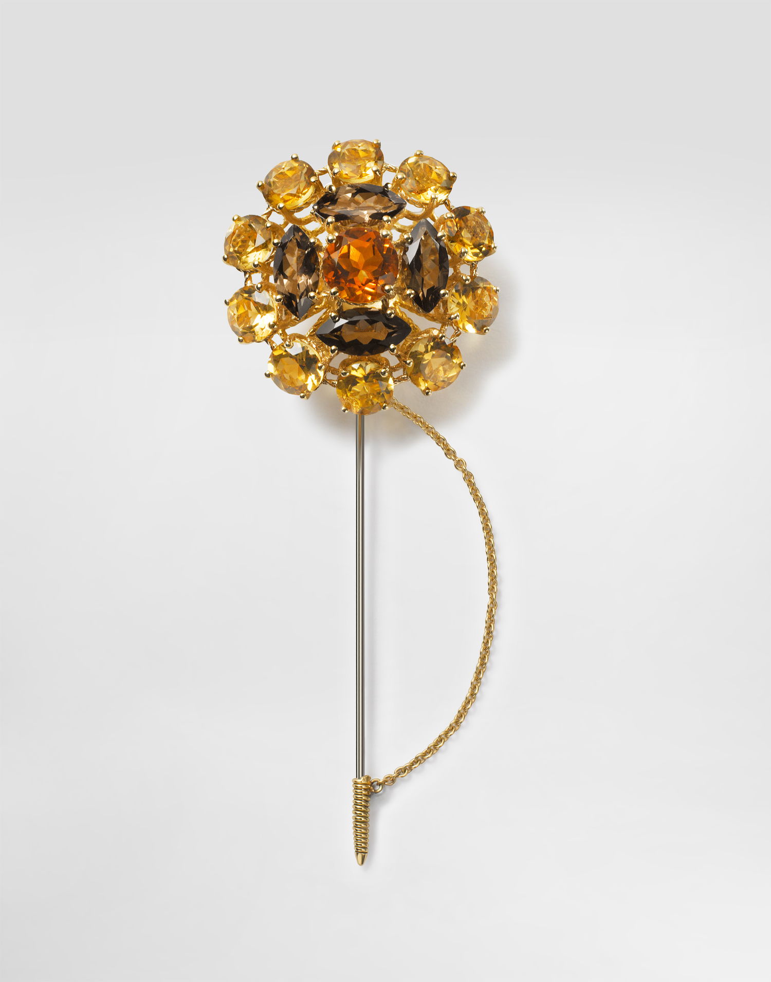 Zatiči Dolce & Gabbana Dolce & Gabbana Sicily Brooch with Madera Quartz, Smoky Quartz, and Citrines Rumena | WPKN3GWYE01ZOO00, 0