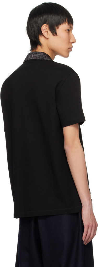 Polo majica Versace Versace Barocco Embroidered-Collar Polo Črna | 1013906_1A12966, 2