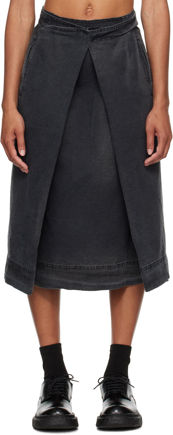 Krila YMC YMC George Midi Wrap Skirt Črna | Q3WAA
