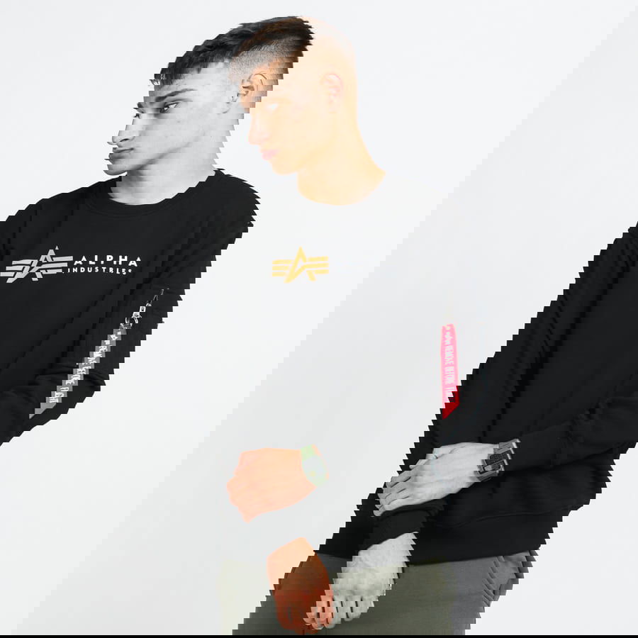 Pleteni pulover Alpha Industries Alpha Label Sweater Črna | 118312 03, 0