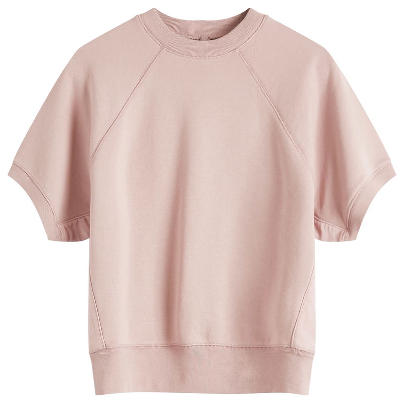 Pleteni pulover SKIMS SKIMS Raglan Short Sleeve Sweatshirt, Size Large Roza | SS-STT-7770W-FAWN