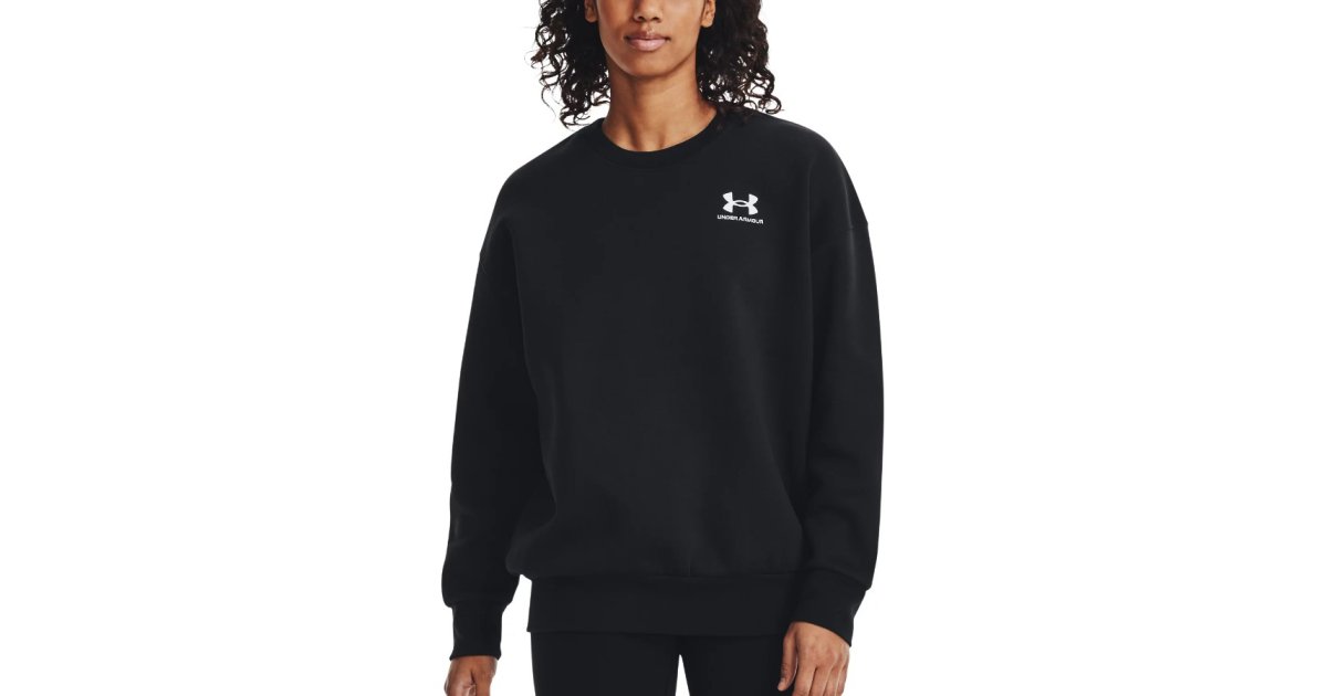 Pulover Under Armour Essential Fleece Oversized Crewneck Črna | 1379475-001, 1