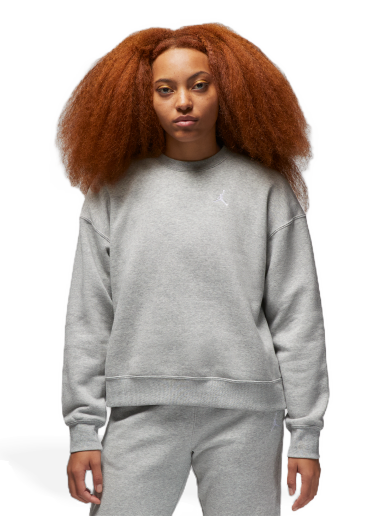 Pulover Jordan Brooklyn Fleece s kulatým Siva | FN4491-063