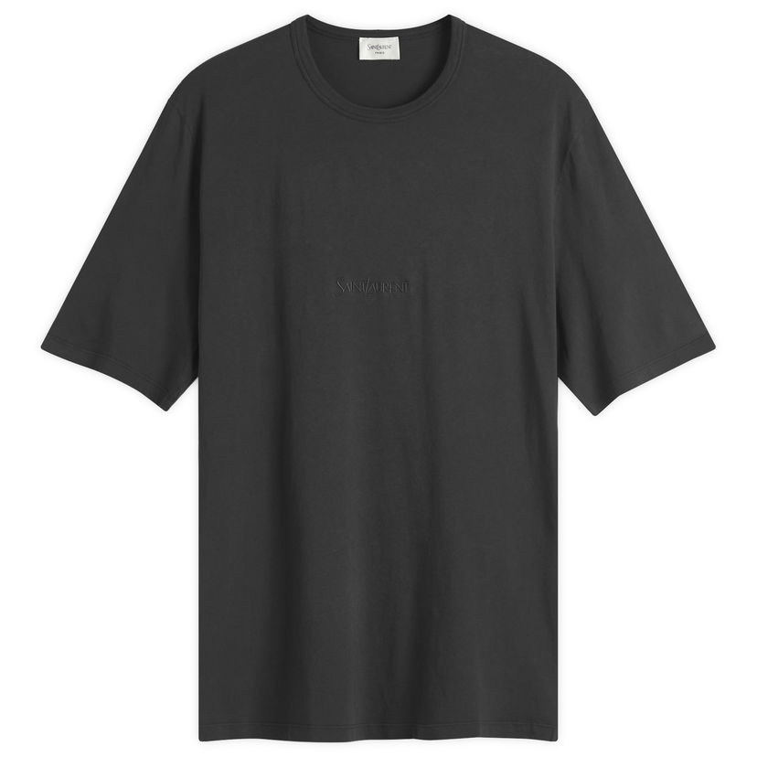 Majica Saint Laurent Saint Laurent Tonal Logo T-Shirt, Size Large Črna | 818535-YBHD2-1025