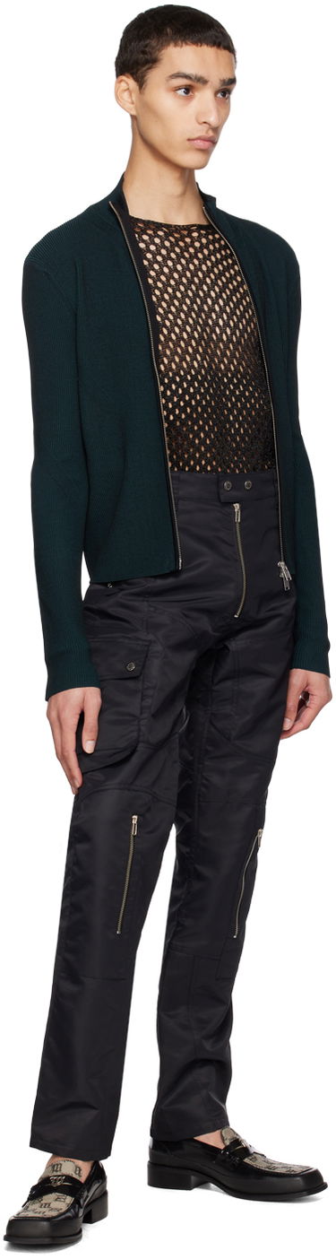 Pleteni pulover Dion Lee Angled Rib Zip-Up Sweater Mornarica | C7153R23, 3