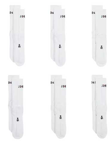 Nogavice Jordan Jordan Everyday Crew Socks 6-Pack - Size: S Bela | FZ2051-100, 1