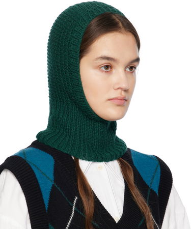 Beanie YMC YMC Wool Knit Balaclava Zelena | QHVMA, 1