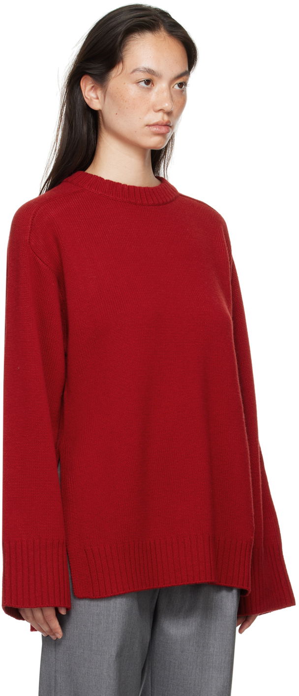 Pleteni pulover Loulou de Saison Loulou de Saison Safi Ribbed Knit Sweater Rdeča | SAFI, 1