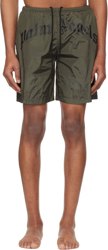 Kopalke Palm Angels Palm Angels Curved Logo Swim Shorts Zelena | PMFD018S25FAB0015610, 0
