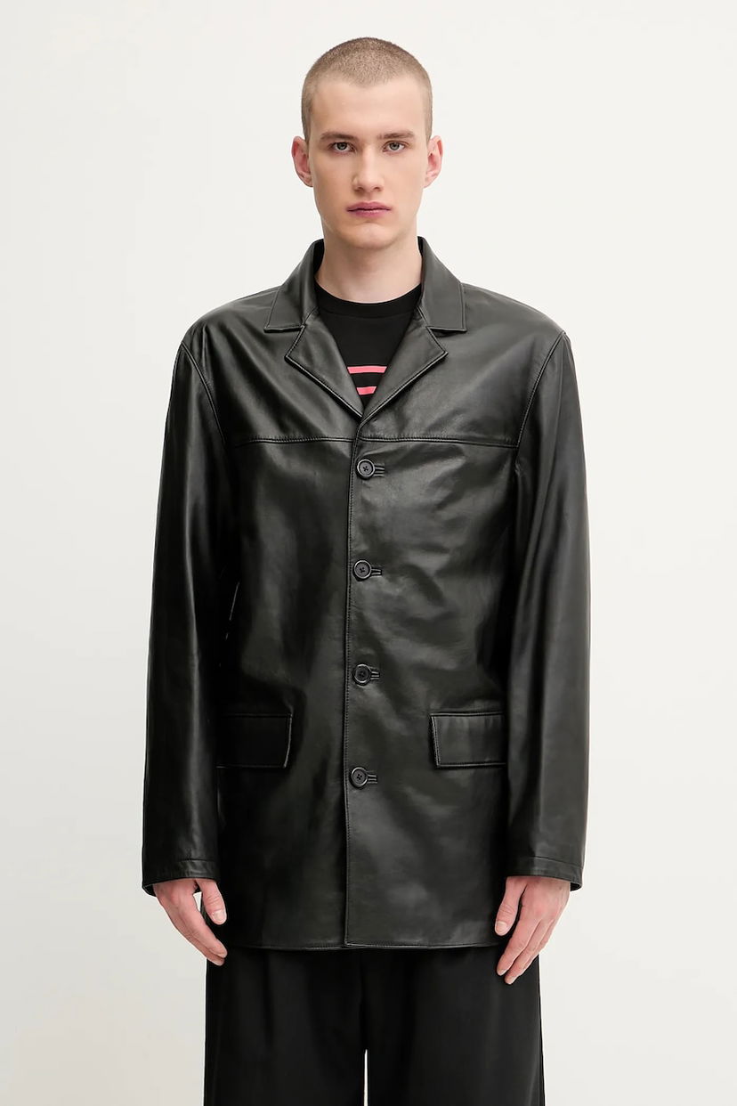 Jakna 1017 ALYX 9SM 1017 ALYX 9SM Four Button Leather Jacket Črna | AAMOU0548LE01