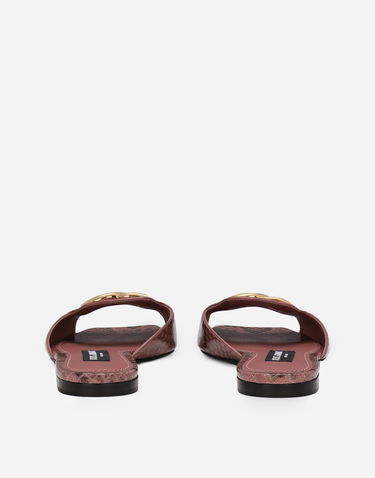 Modni dodatki Dolce & Gabbana Dolce & Gabbana Python Skin Slides with DG Buckle Roza | CQ0593A2Y688H415, 2