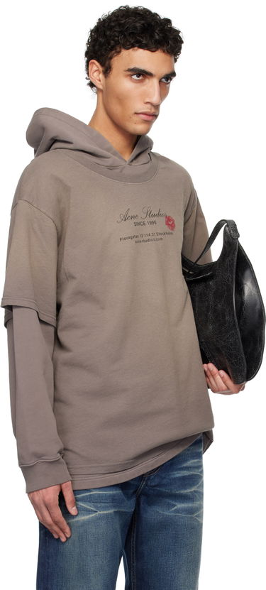 Pulover Acne Studios Acne Studios Double-Layered Hoodie Rjava | AI0160-, 1