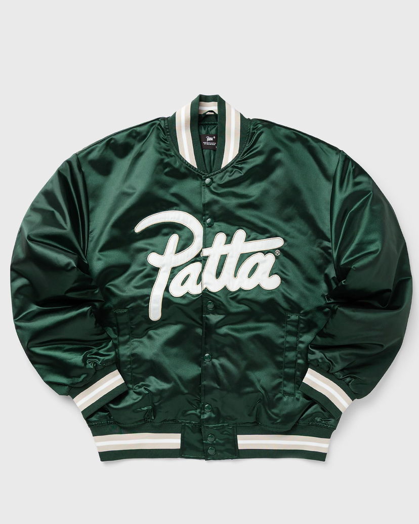 Bomber jakna Patta Satin Varsity Jacket with Script Logo Zelena | POC-AW25-5000-348-0016-201