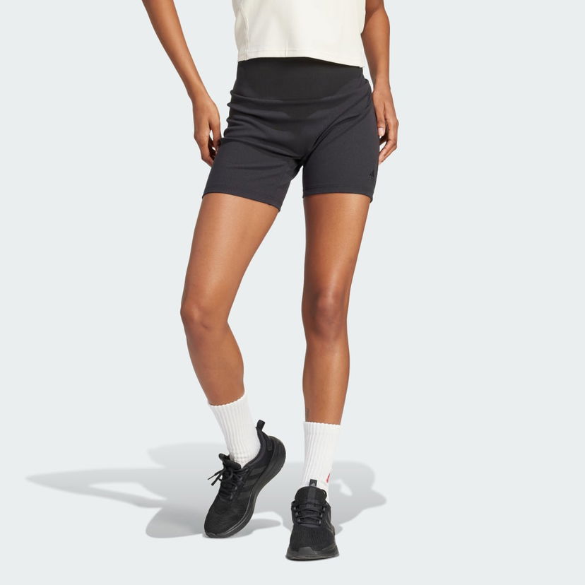 Kratke hlače adidas Performance adidas Sportswear Cyklistické Lounge Ribbed High-Waist Črna | IR8786