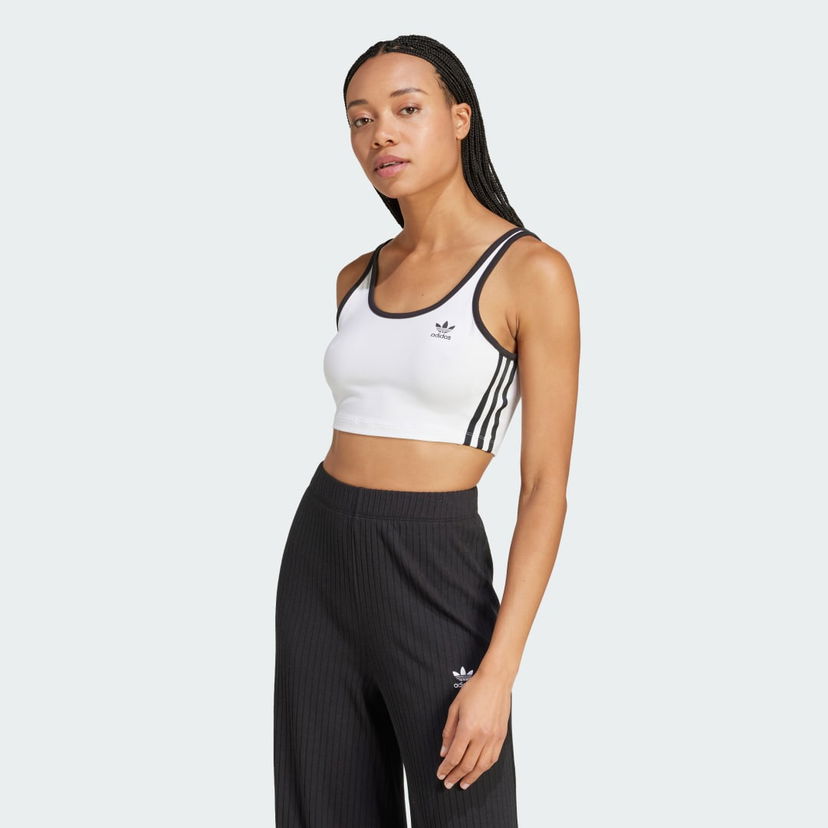 Majica brez rokavov adidas Performance 3-Stripes Sports Bra Bela | JD4613